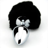 Furry fantasy black bunny tail butt plug - butt plugs peaches and screams