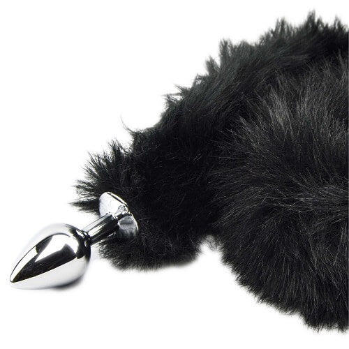 Furry fantasy black panther tail butt plug - butt plugs peaches and screams