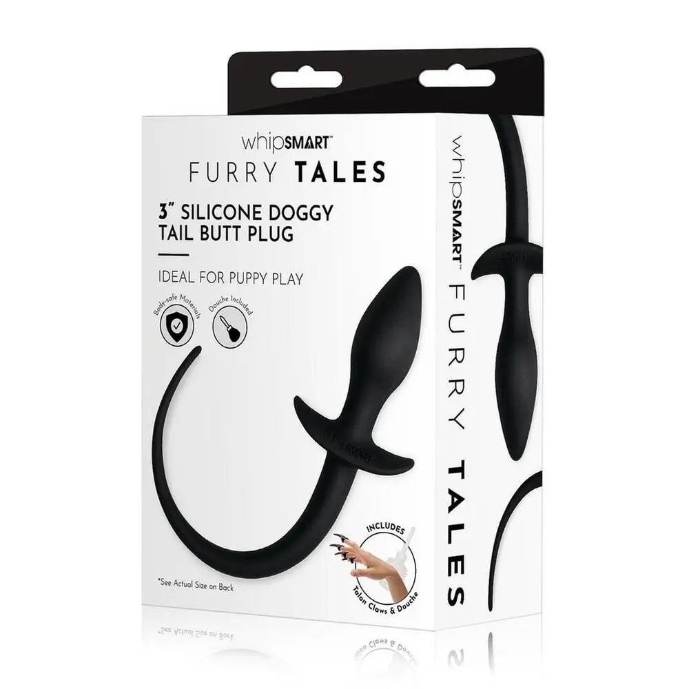 Furry tales doggy tail butt plug 11.5 inch silicone toy - peaches and screams