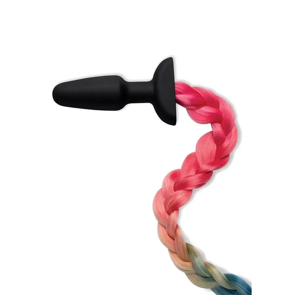 Furry tales rainbow tail butt plug 4.5 inch silicone toy - peaches and screams