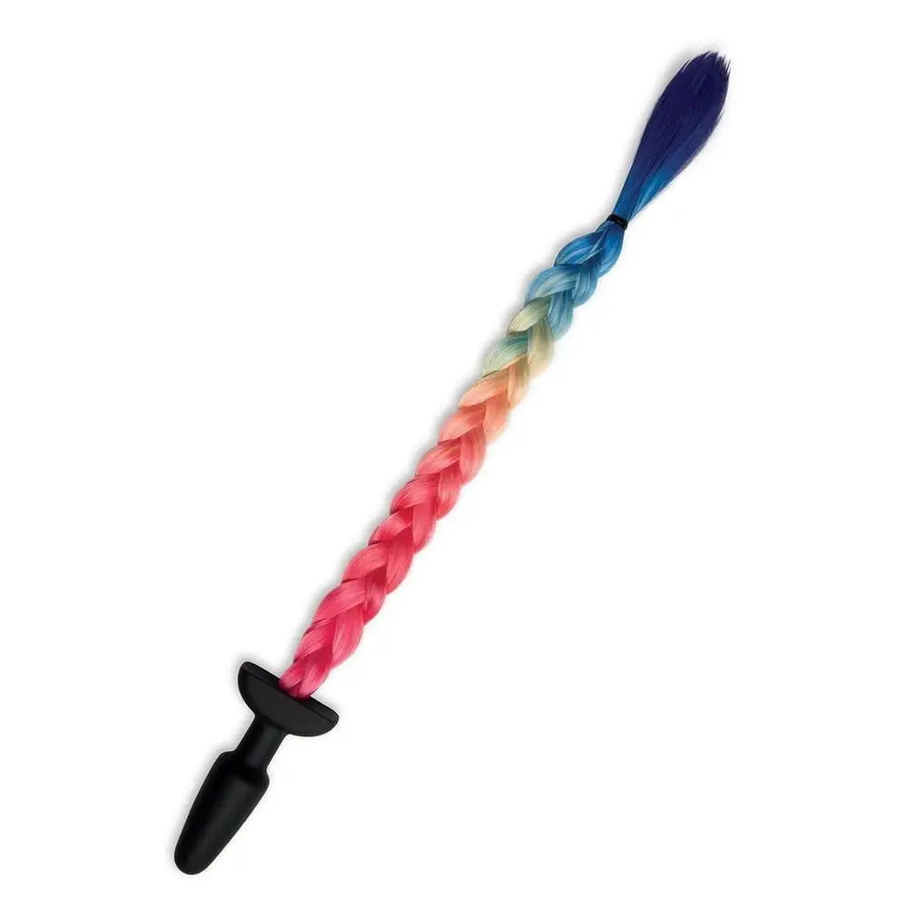 4.5 Inches Furry Tales Rainbow Tail Butt Plug - Peaches and Screams