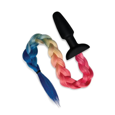 4.5 Inches Furry Tales Rainbow Tail Butt Plug - Peaches and Screams