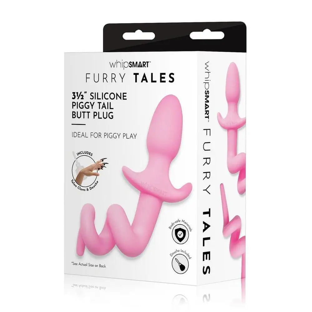 10 Inches Furry Tales Silicone Piggy Tail Butt Plug - Peaches and Screams