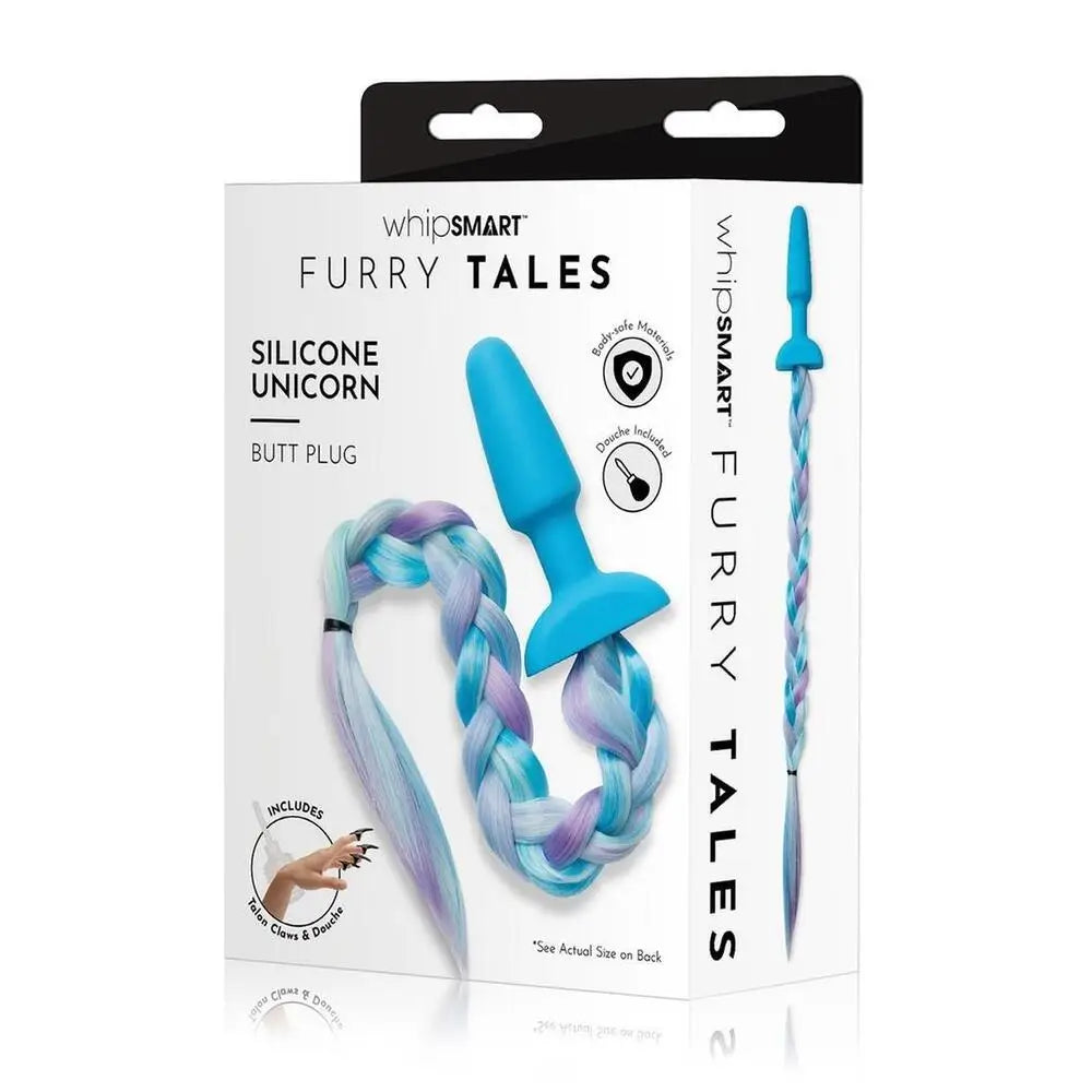 Furry tales silicone unicorn tail butt plug 4.3 inches - peaches and screams