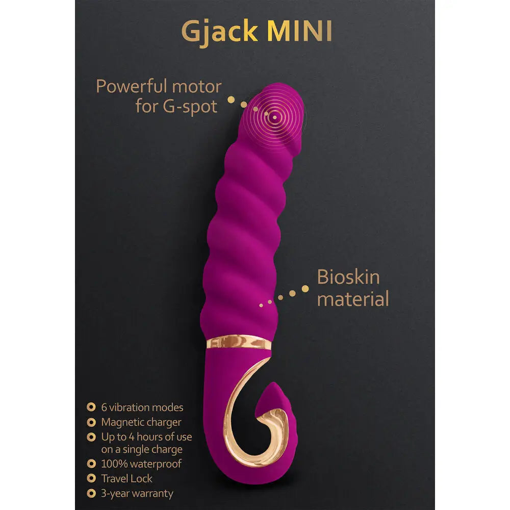 G - vibe Silicone Purple Rechargeable Multi Speed Mini Vibrator - Peaches and Screams