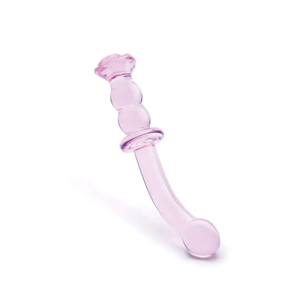 Glaze rosebud gspot glass dildo for temperature play - peaches and screams