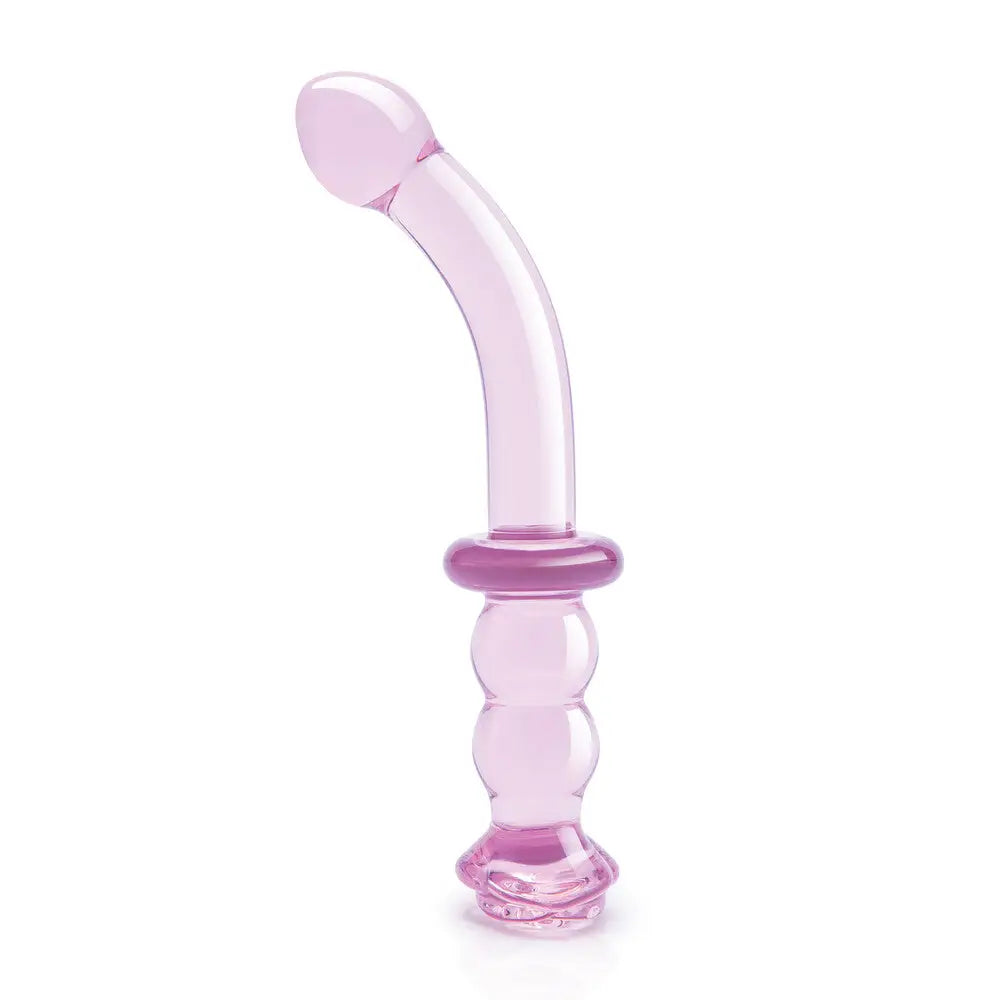 Glaze rosebud gspot glass dildo for temperature play - peaches and screams