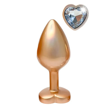 Gleaming Love Pearl Gold Butt Plug Medium - Peaches and Screams