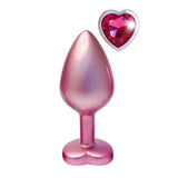 Gleaming love pearl pink butt plug medium silicone toy - peaches and screams