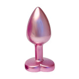 Gleaming love pearl pink butt plug small silicone jewel toy - peaches and screams