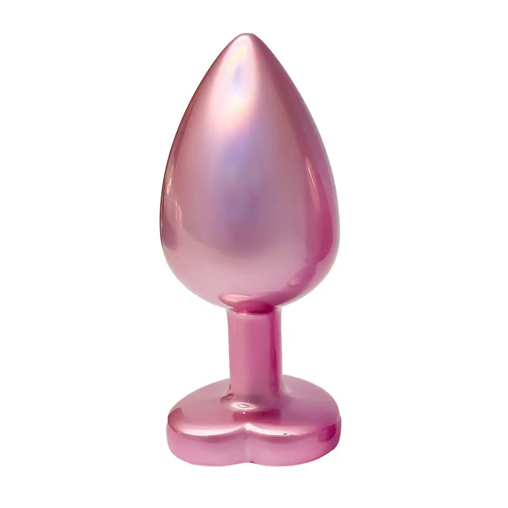 Gleaming love pearl pink large silicone butt plug - peaches and screams