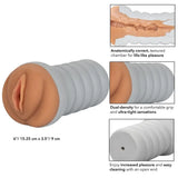Gripper ribbed tight pussy brown realistic masturbator - peaches and screams