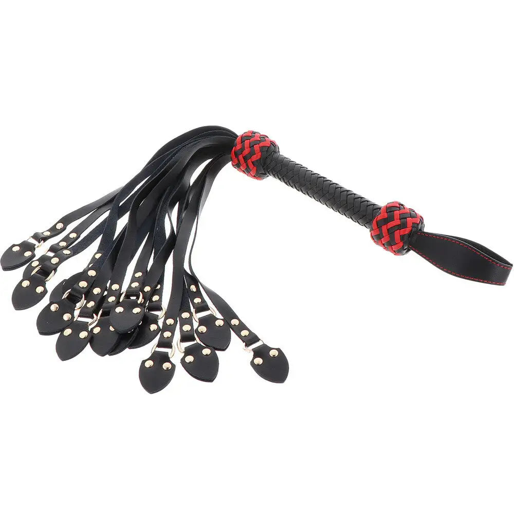 Hidden desire masters leather catonine studded whip - peaches and screams