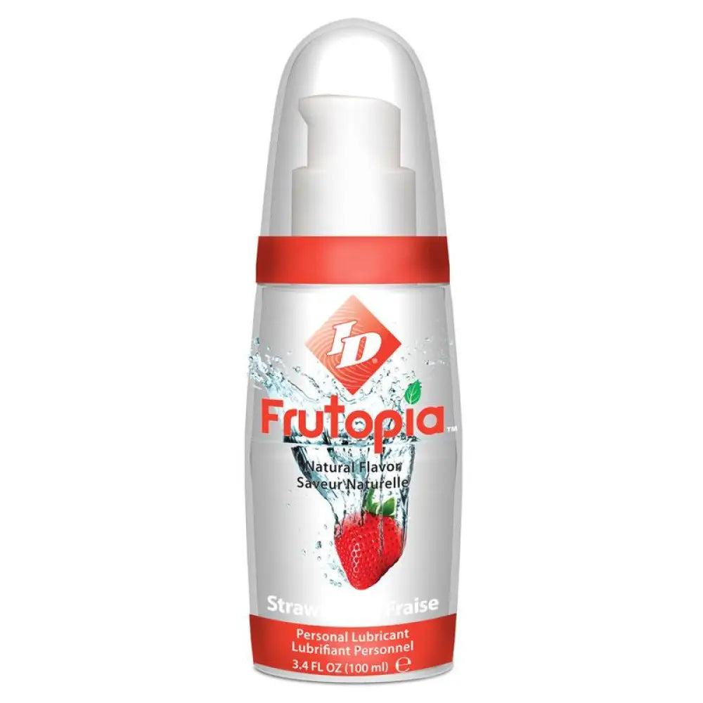 Id frutopia strawberry lube 100ml water based lubricant - peaches and screams