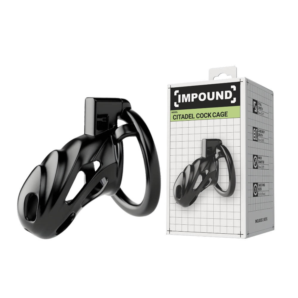 Impound citadel cock cage with interchangeable base ring - chastity cages peaches and screams
