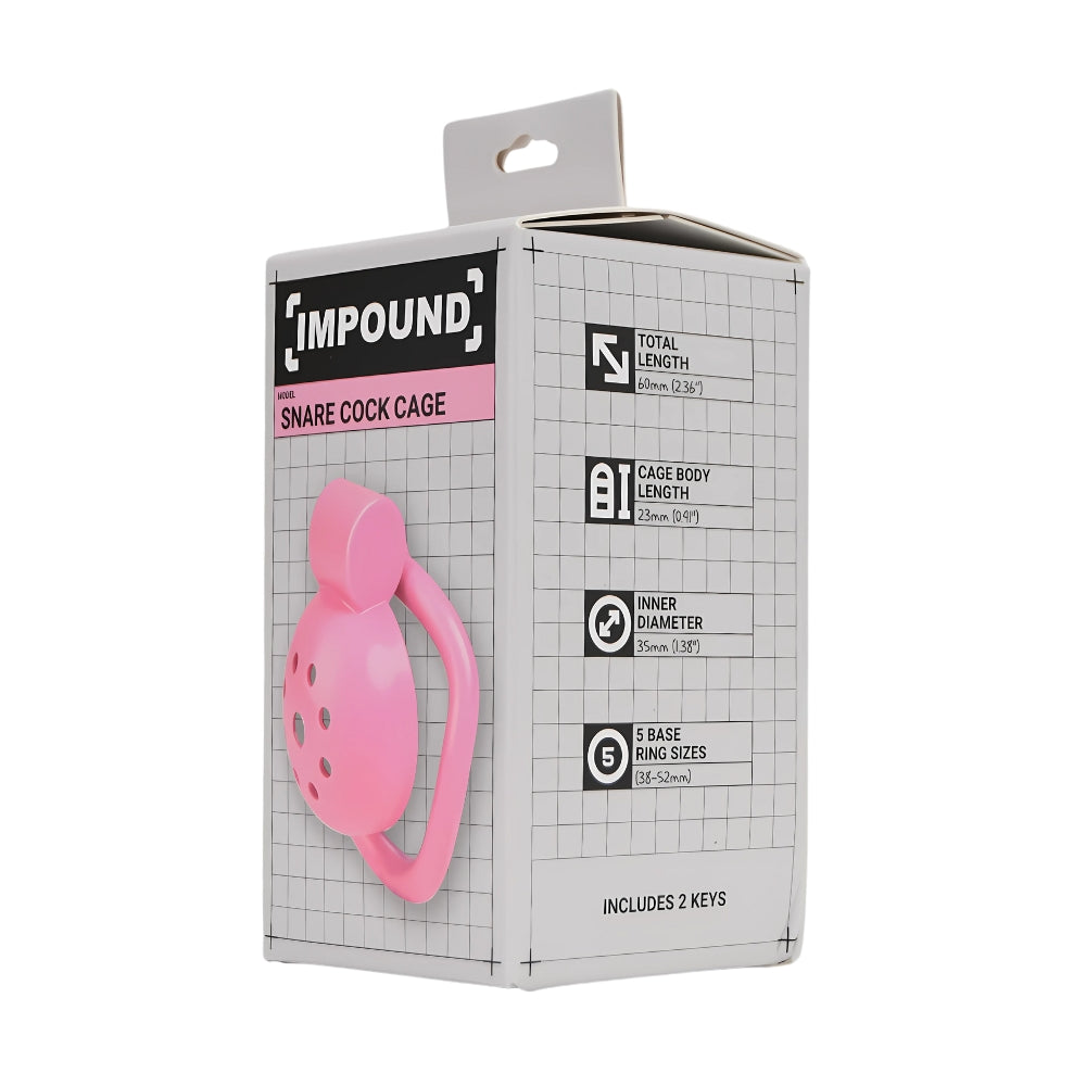 Impound snare cock cage with base ring sizes - chastity cages peaches and screams