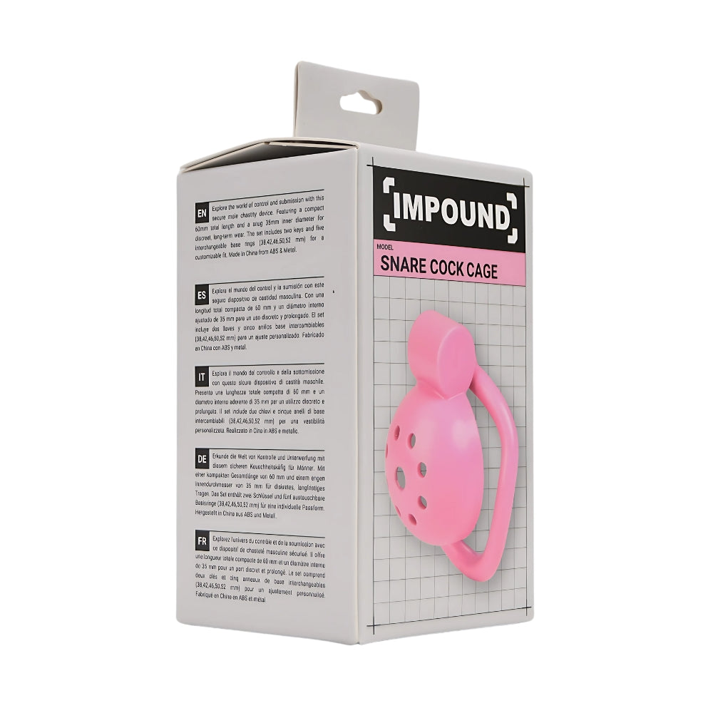 Impound snare cock cage with base ring sizes - chastity cages peaches and screams