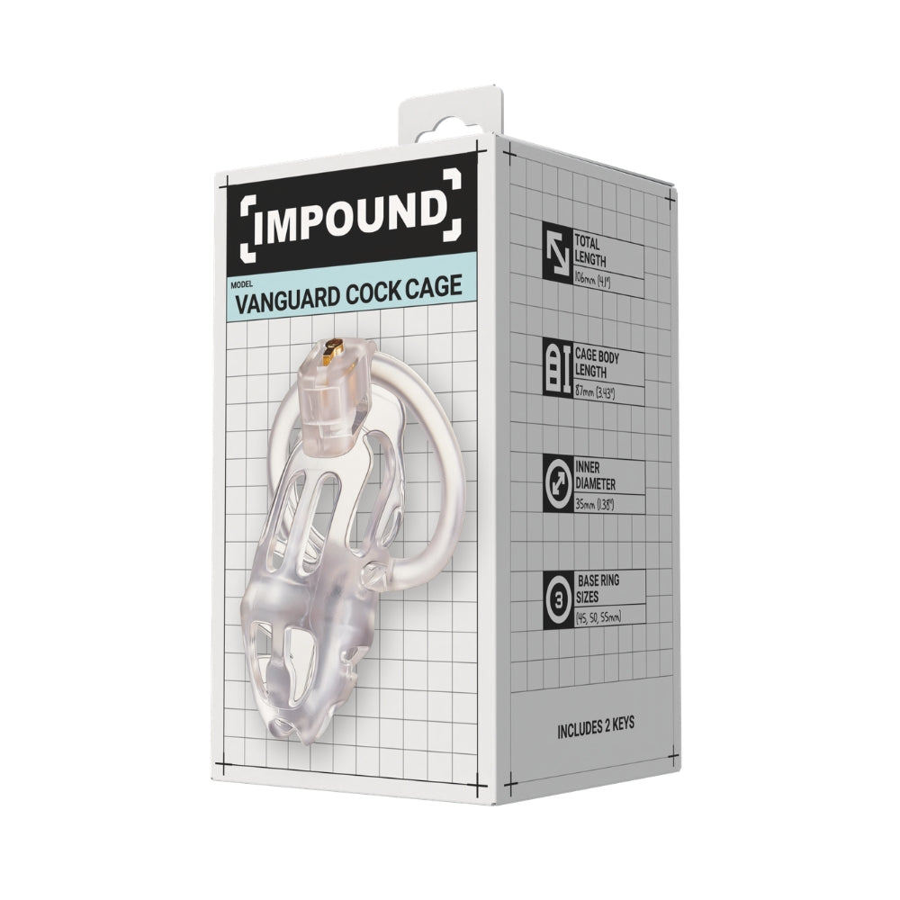 Impound vanguard chastity cage with base ring - chastity cages peaches and screams