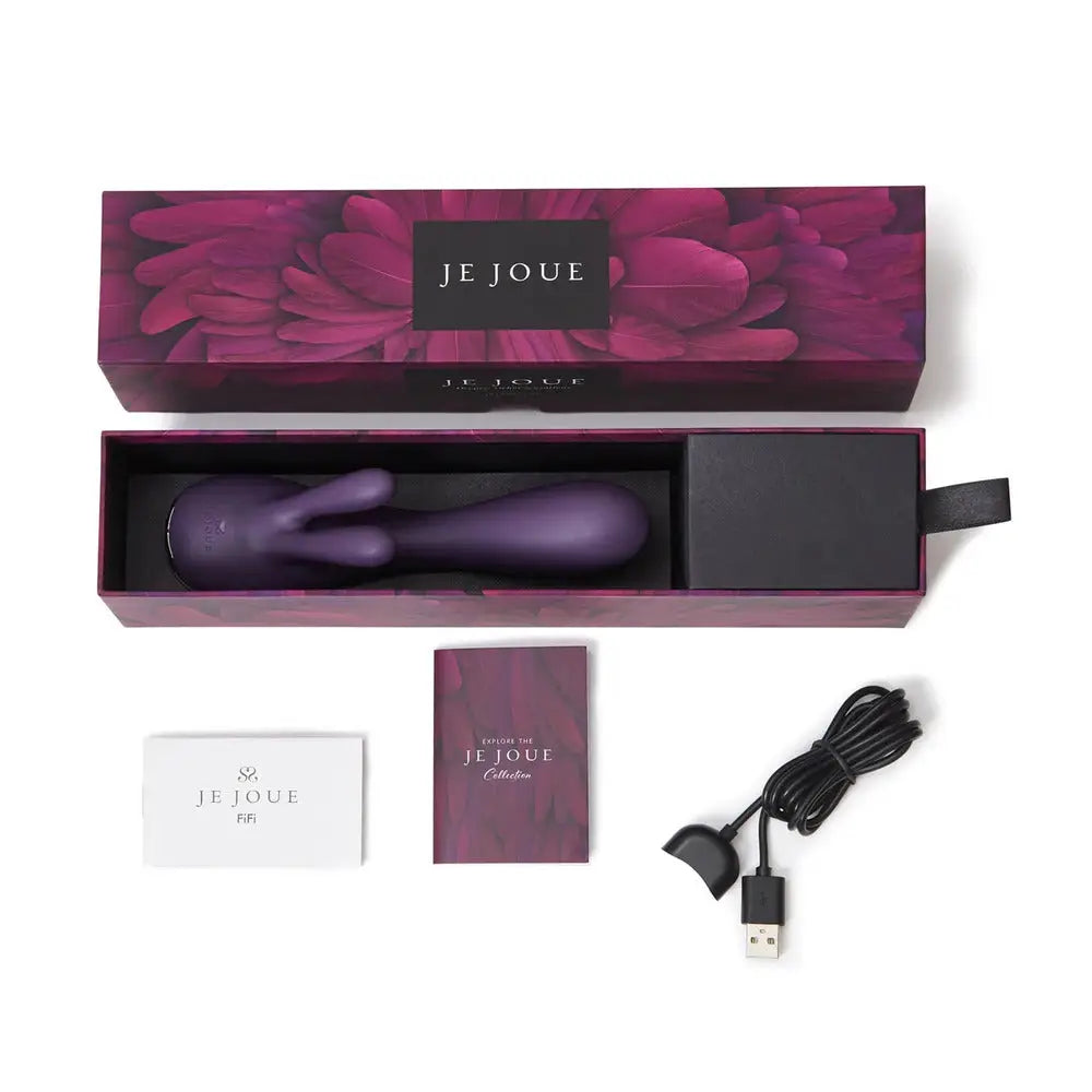 Je Joue Fifi Luxury Silicone Purple Rechargeable Rabbit Vibrator - Peaches and Screams