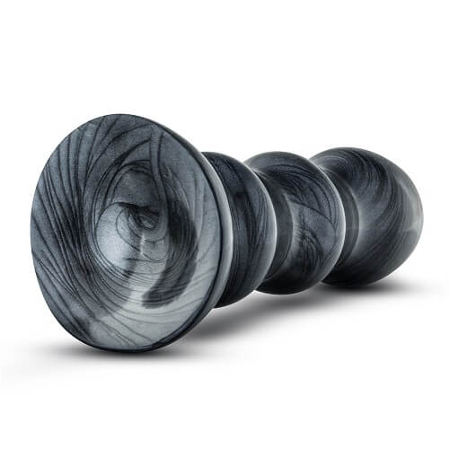 Jet black jack large ribbed butt plug 7 inches - butt plugs peaches and screams