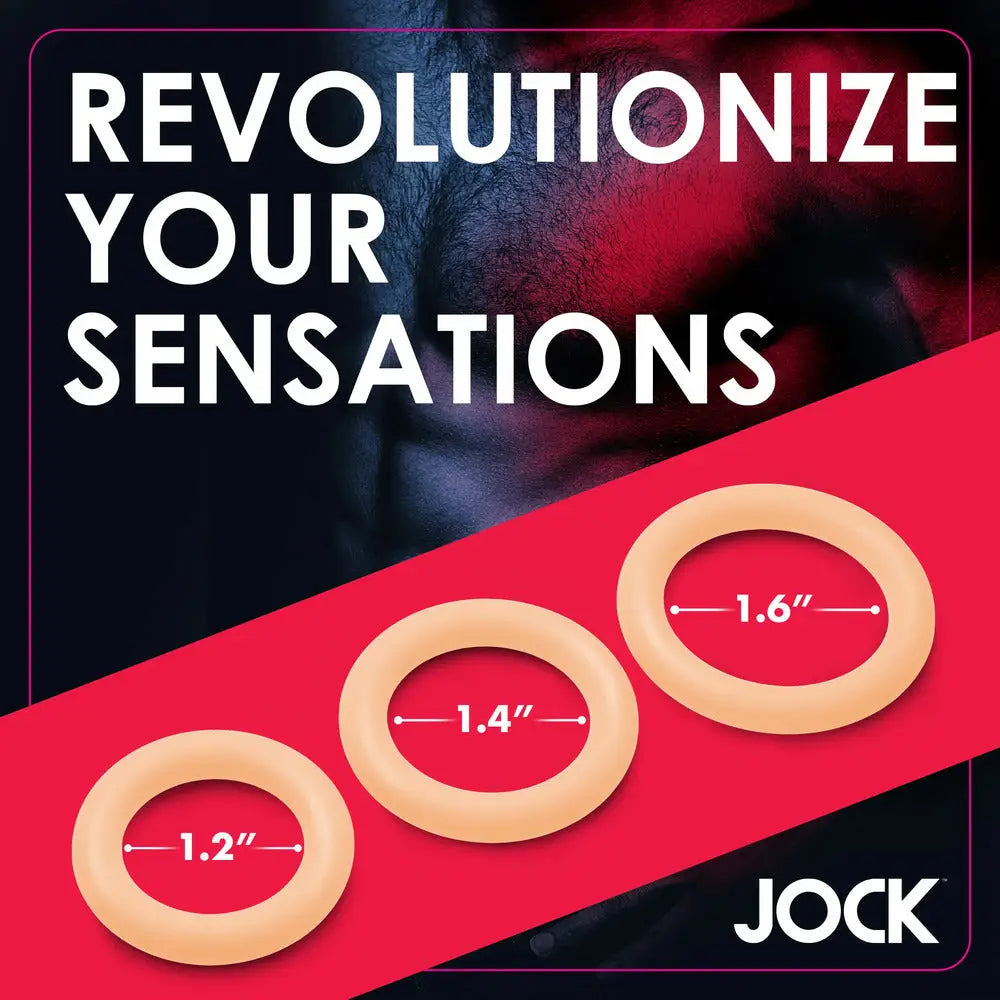 Jock Discreet Silicone Cock Ring Set - Peaches and Screams