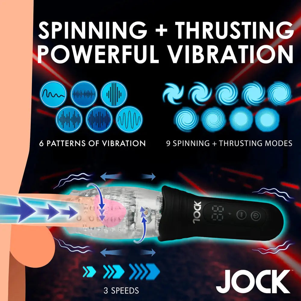 Jock Spinning Thursting and Vibrating Masturbator - Peaches and Screams