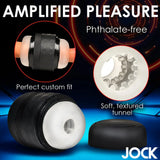 Jock tightening masturbator with adjustable grip sleeve - peaches and screams
