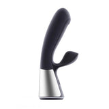 Kiiroo fuse silicone black rechargeable vibrator with clit stim - peaches and screams