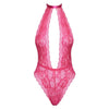 Kissable halterneck lace body pink lingerie - l/xl - peaches and screams