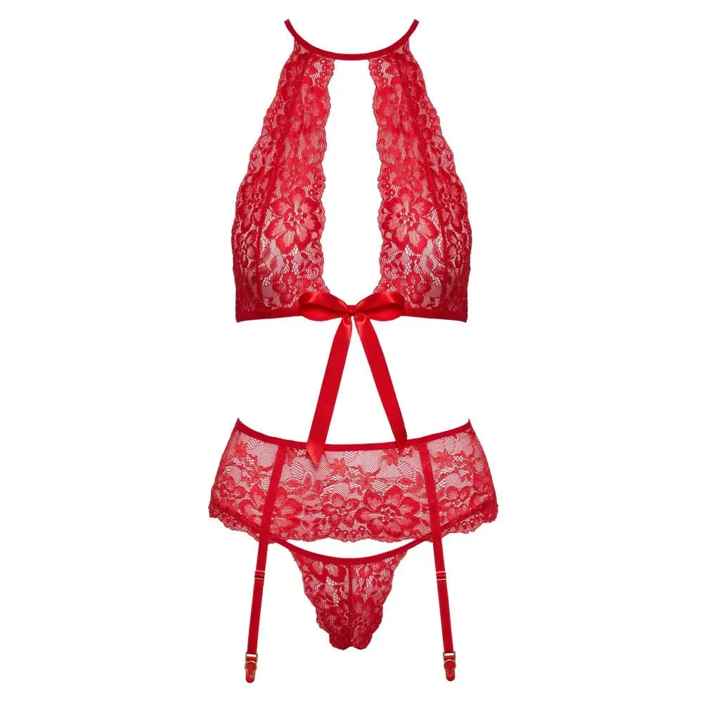 Kissable Halterneck Set Red - Peaches and Screams