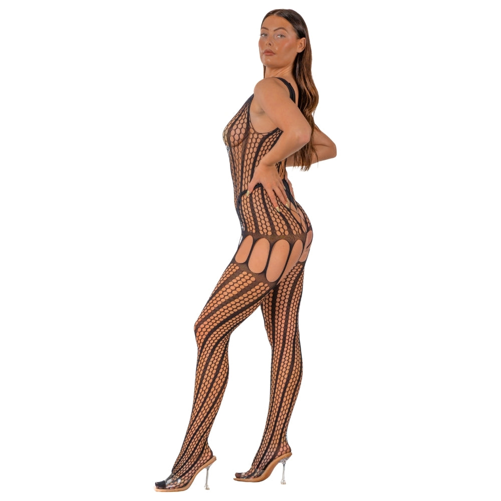 Lace by lj crochet bodystocking black - peaches and screams