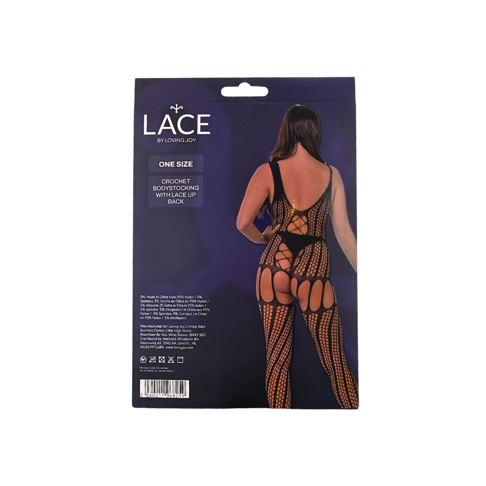 Lace by lj crochet bodystocking black - peaches and screams