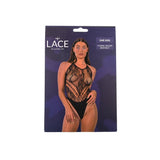 Lace by lj floral halter bodysuit black - peaches and screams