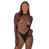 Lace by lj leopard print catsuit with gloves - peaches and screams