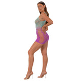 Lace by lj ombre faux lace up mini dress - peaches and screams