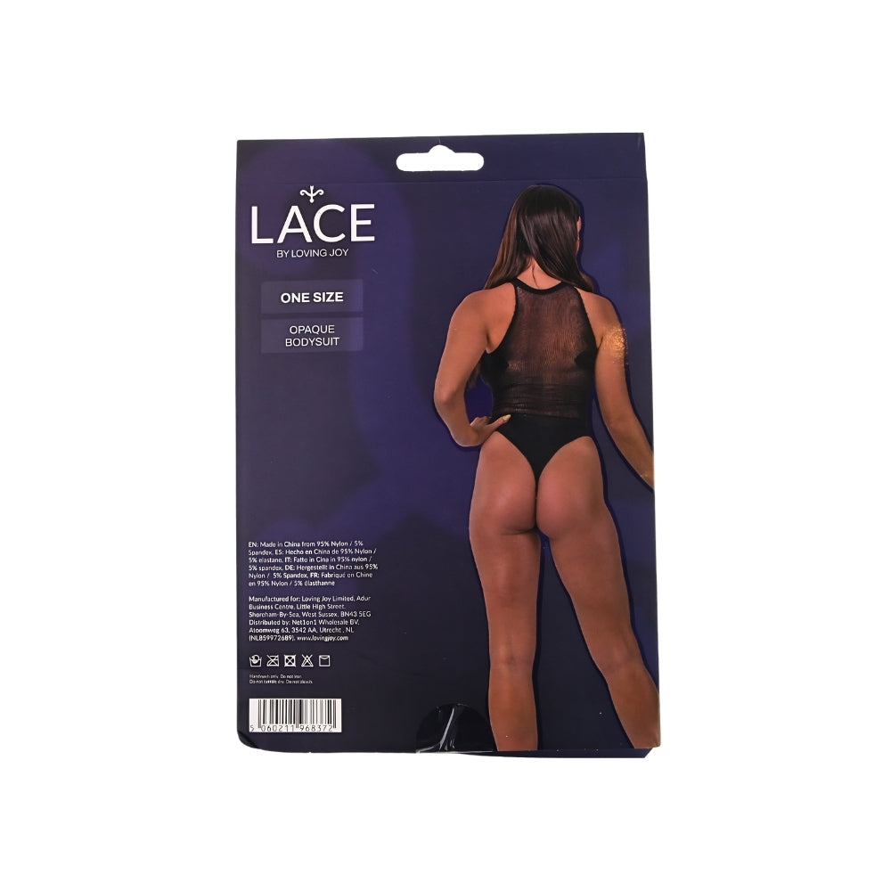 Lace by lj opaque bodysuit black - peaches and screams