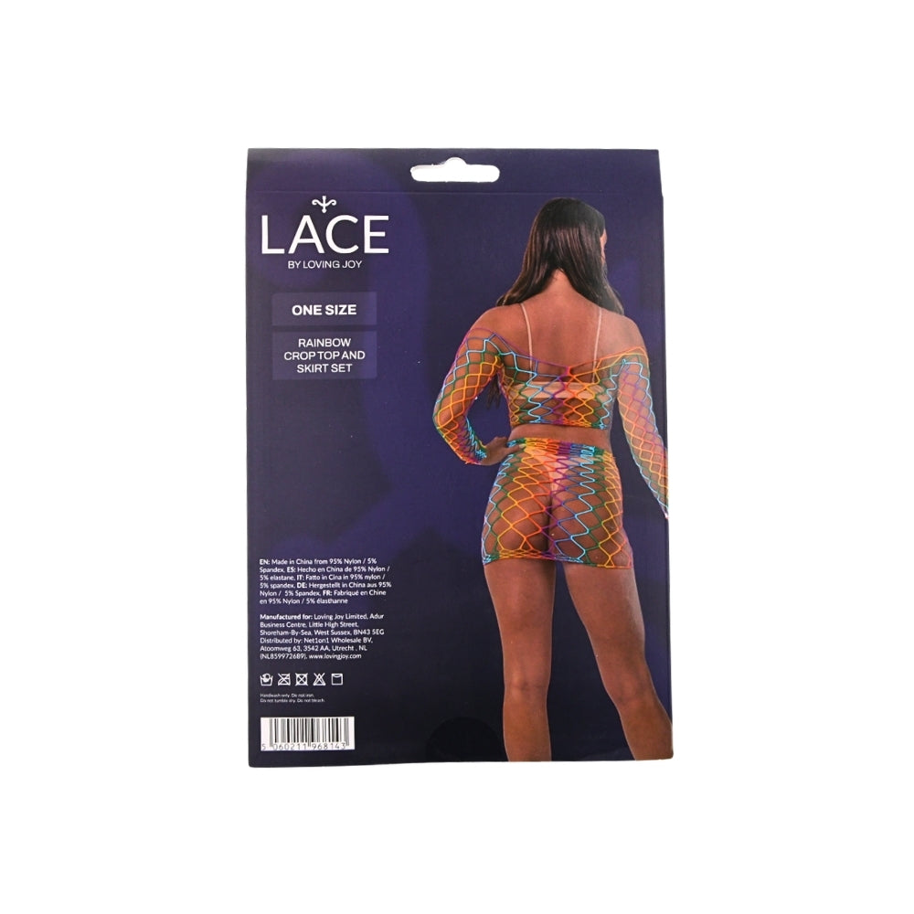Lace by lj rainbow crop top and skirt set - peaches and screams