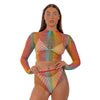 Lace by lj rainbow fence net crop top and bottoms - peaches and screams