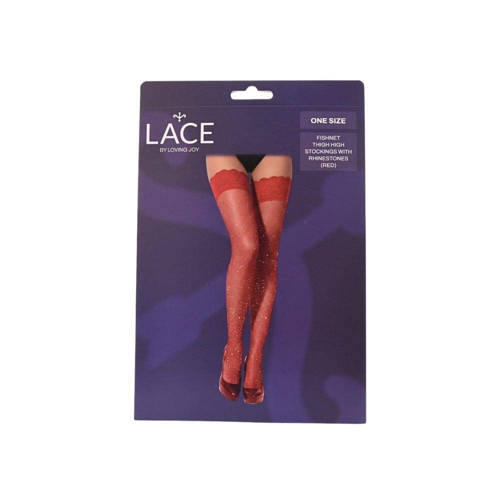 Lace by lj rhinestone fishnet thigh high stockings - peaches and screams