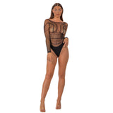 Lace by lj seamless lace long sleeved bodysuit black - peaches and screams