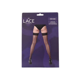 Lace by lj sheer hold up stockings with backseam black - peaches and screams
