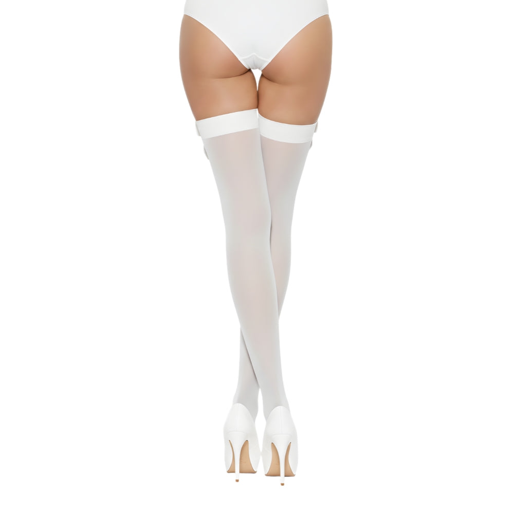 Lace by lj thigh high stockings with bow - peaches and screams