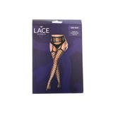 Lace by lj lace up suspender tights black - peaches and screams