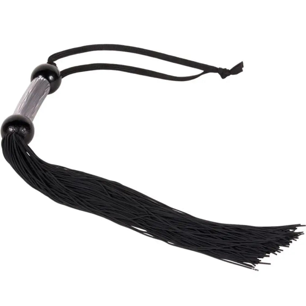 Large Black Rubber Flogger Crop Whip for Bdsm Bondage Play - Peaches and Screams