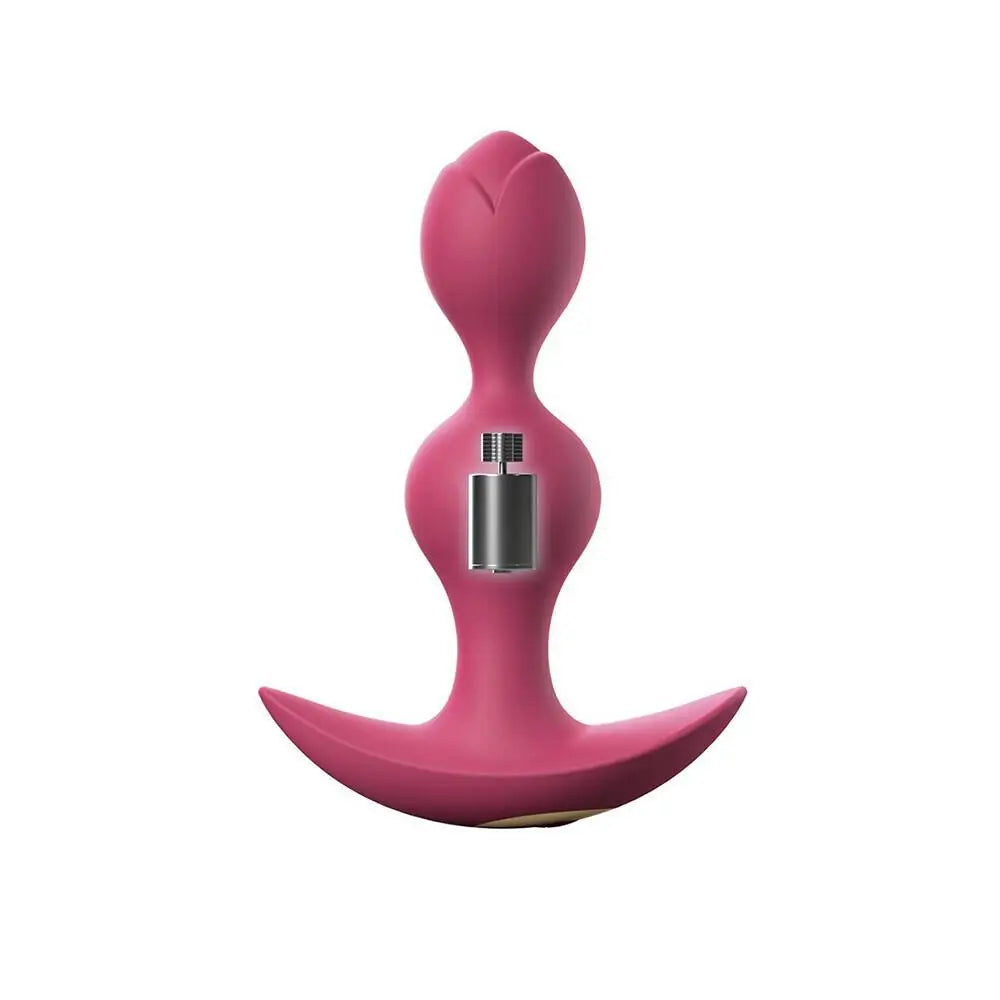 Large silicone purple quiet vibrating butt plug - peaches and screams