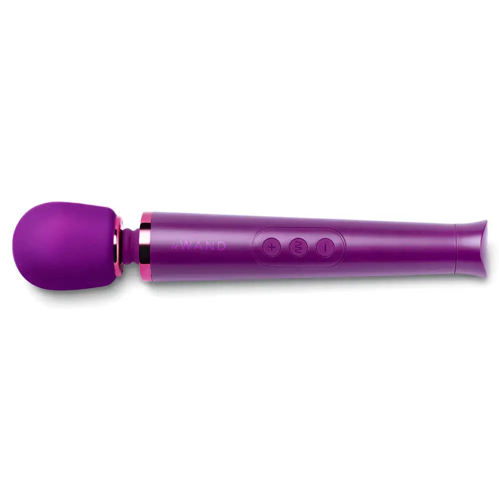 Le wand 10 inch silicone purple rechargeable wand massager - peaches and screams
