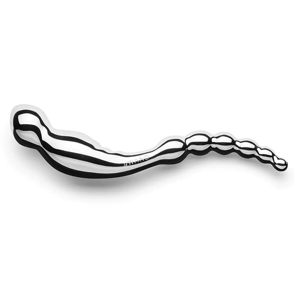 Le wand stainless steel silver double ended dildo 8.46 inch - peaches and screams