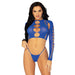 Leg Avenue Crop Blue Top And G - string Uk 6 To 12 - Peaches and Screams