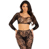Leg avenue crop top and footless tights set uk 6 to 12 - peaches and screams