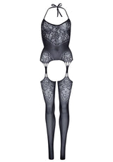 Leg avenue lace suspender bodystocking one size - peaches and screams